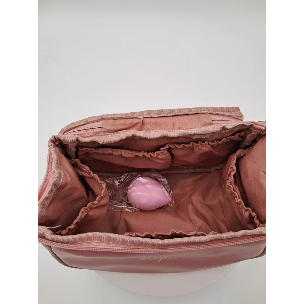 Lyiali Pink New Makeup‎ Bag With Pink Makeup Sponge